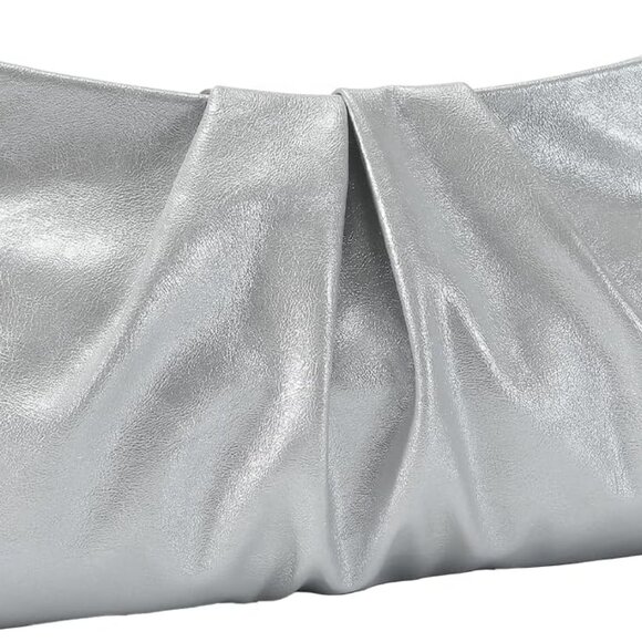 Sophisticated Silver Clutch with Detachable Chain - Ideal for Weddings & Events - Picture 3 of 6